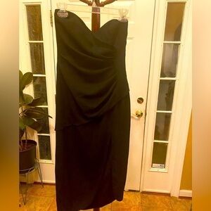 A J BARI STRAPLESS/STRAPPED BLACK COCKTAIL DRESS SIZE 6